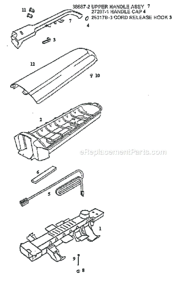 Page C Diagram and Parts List for 7880AT  Eureka Upright Vacuum