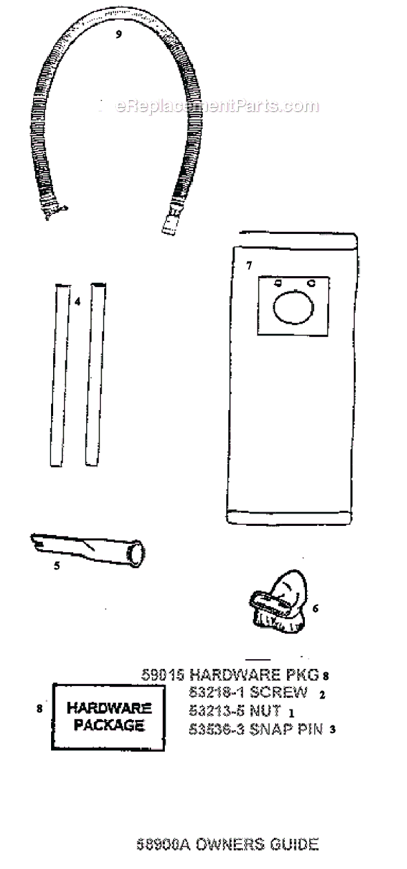 Page E Diagram and Parts List for 7880AT  Eureka Upright Vacuum