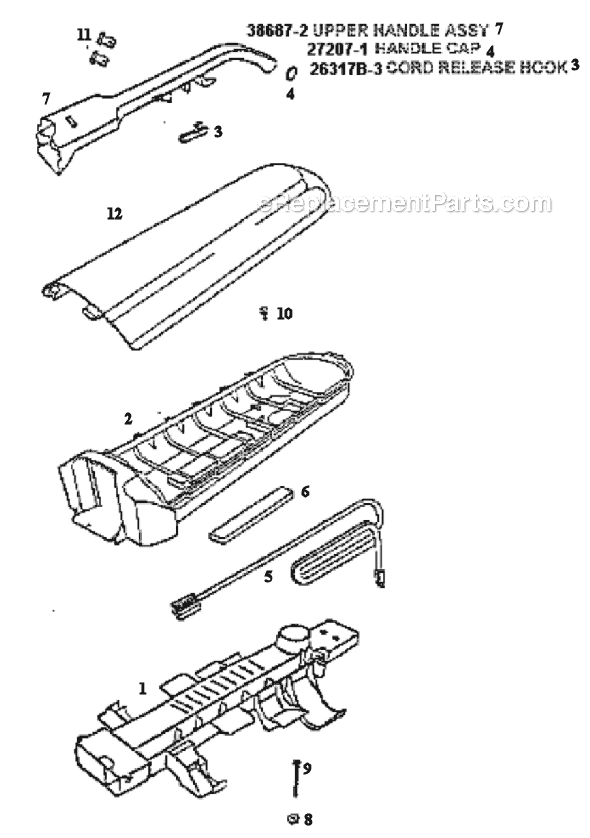 Page C Diagram and Parts List for 7890ATV  Eureka Upright Vacuum