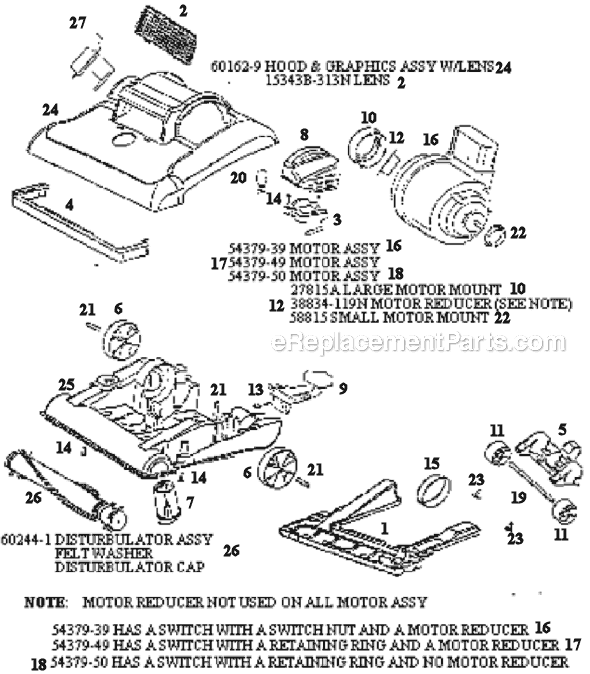 Page A Diagram and Parts List for 7890AT  Eureka Upright Vacuum