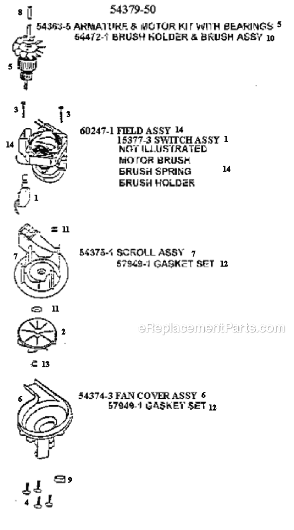 Page E Diagram and Parts List for 7890AT  Eureka Upright Vacuum