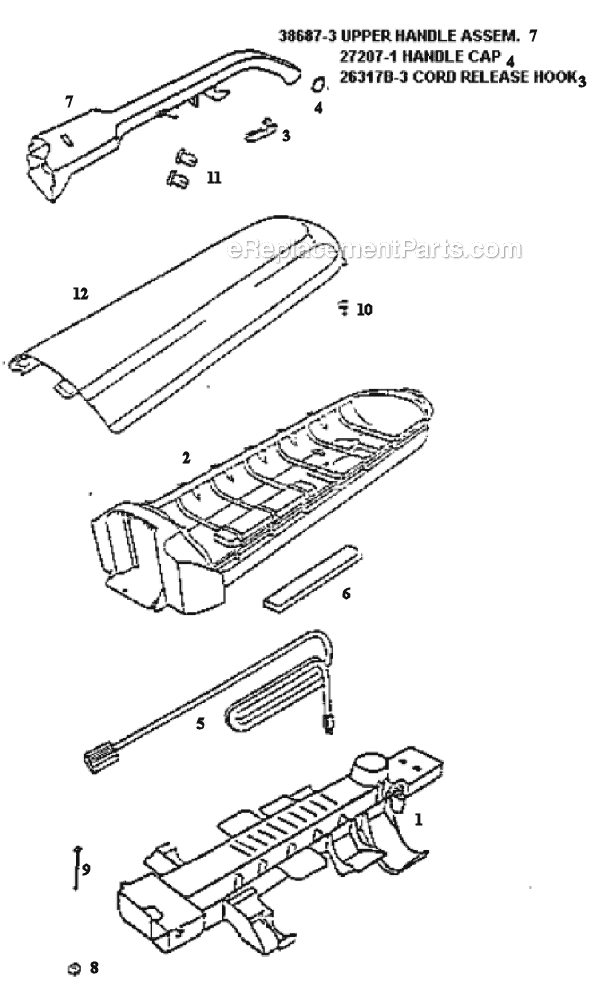 Page C Diagram and Parts List for 7890BTH  Eureka Upright Vacuum