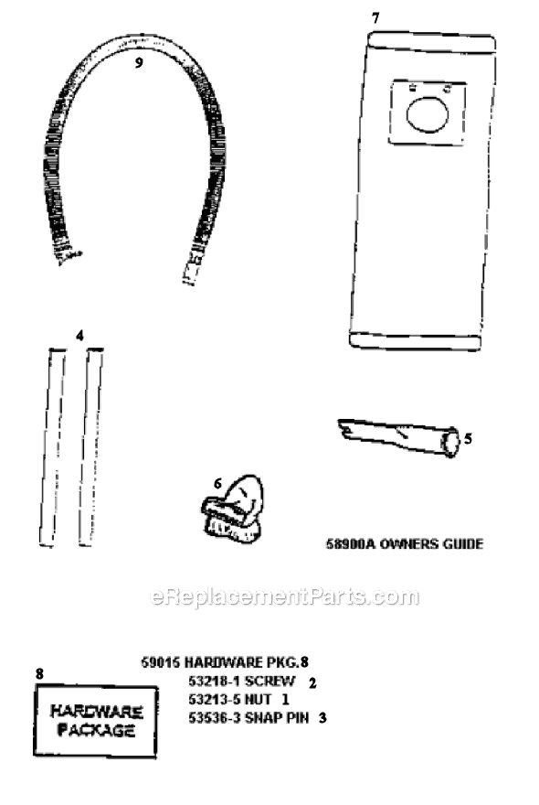 Page D Diagram and Parts List for 7890BTH  Eureka Upright Vacuum