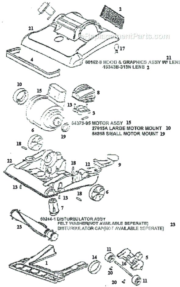 Page A Diagram and Parts List for 7890BTX  Eureka Upright Vacuum