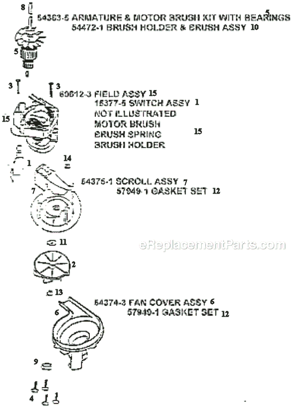 Page B Diagram and Parts List for 7890BTX  Eureka Upright Vacuum