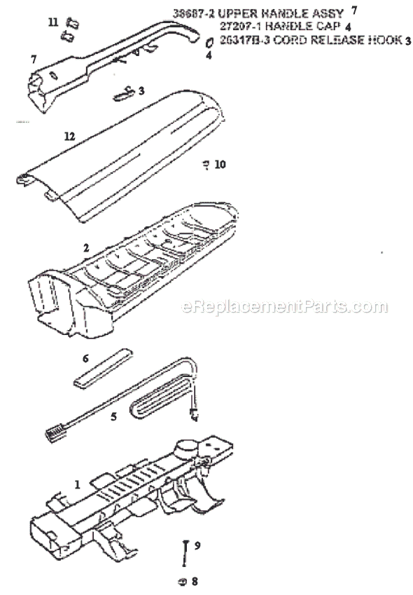 Page C Diagram and Parts List for 7890BTX  Eureka Upright Vacuum