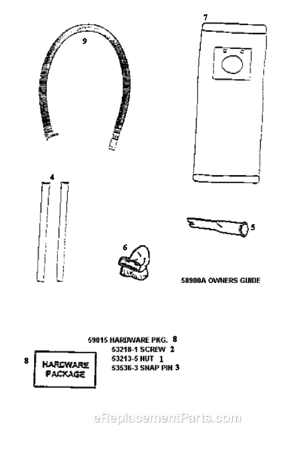 Page D Diagram and Parts List for 7890DT  Eureka Upright Vacuum