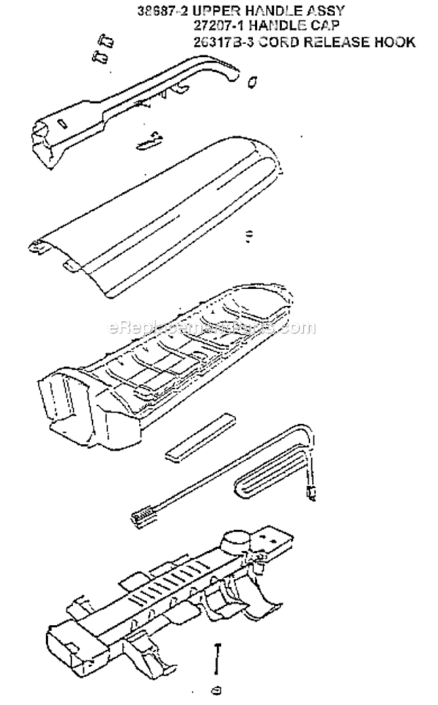 Page D Diagram and Parts List for 7891ATH  Eureka Upright Vacuum