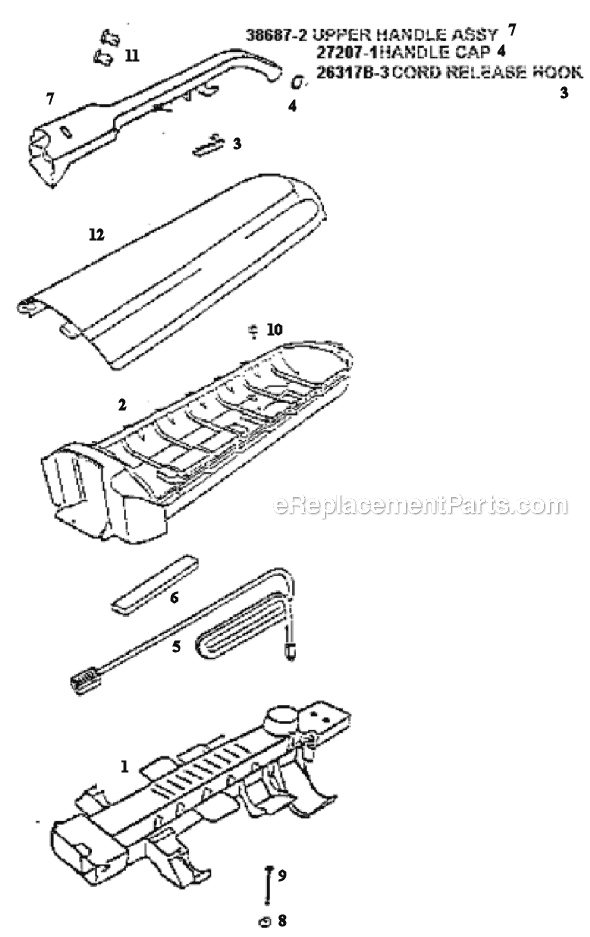 Page C Diagram and Parts List for 7891AT  Eureka Upright Vacuum