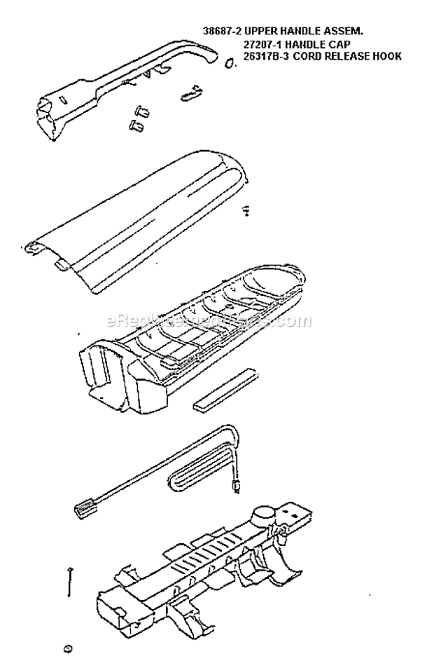Page D Diagram and Parts List for 7891BTX  Eureka Upright Vacuum