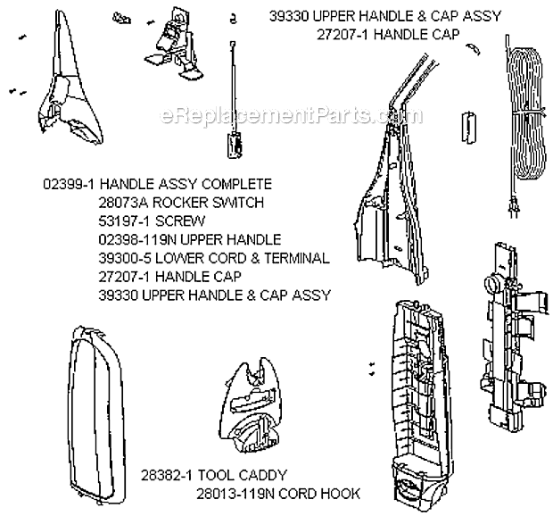 Page C Diagram and Parts List for 7976ATS  Eureka Upright Vacuum