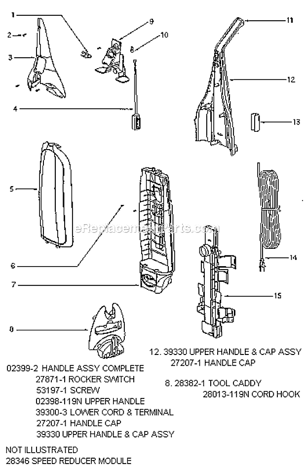 Page C Diagram and Parts List for 7980AT  Eureka Upright Vacuum
