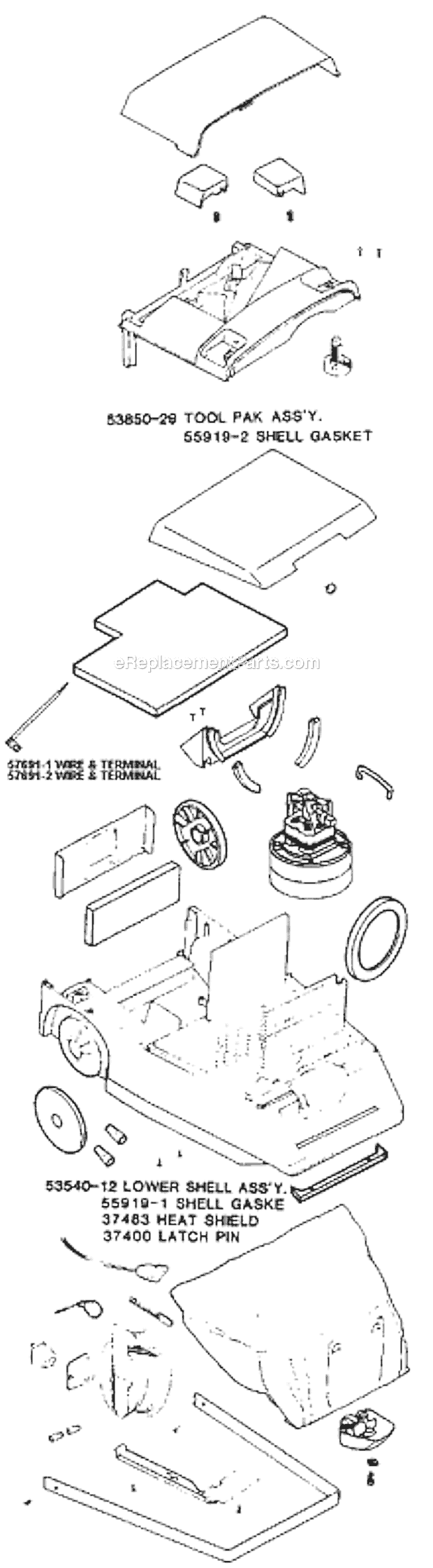 Page B Diagram and Parts List for 8281D  Eureka Canister Vacuum