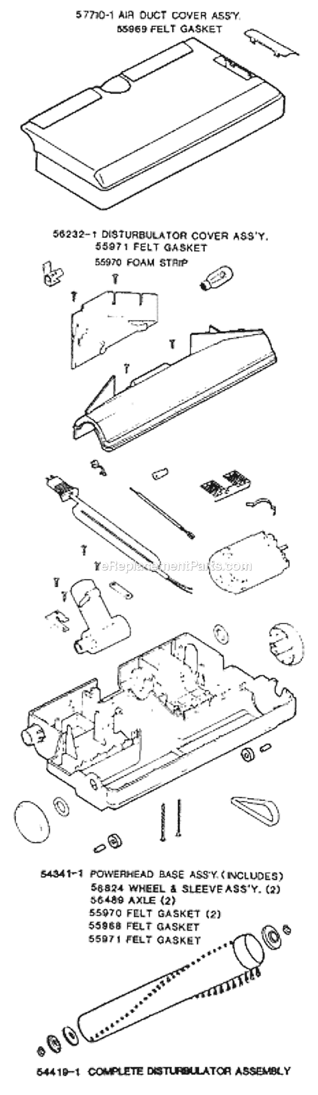 Page D Diagram and Parts List for 8281D  Eureka Canister Vacuum
