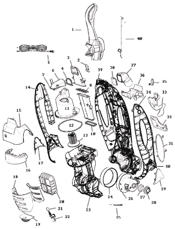 Page D Diagram and Parts List for 8802AVZ-1  Eureka Upright Vacuum