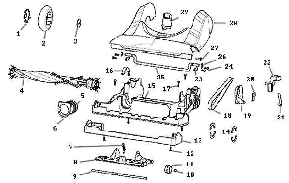 Page C Diagram and Parts List for 8803AVZ-1  Eureka Upright Vacuum