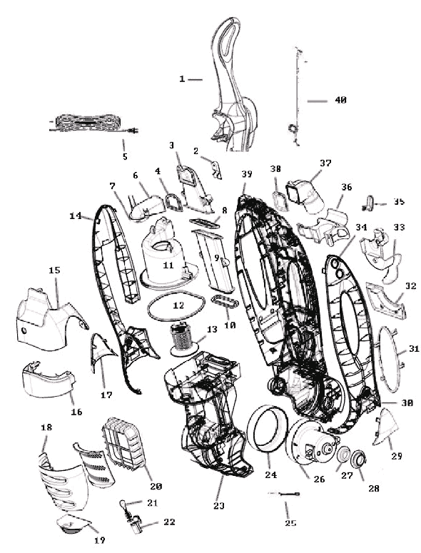Page D Diagram and Parts List for 8803AVZ-1  Eureka Upright Vacuum