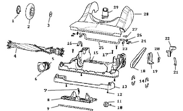 Page C Diagram and Parts List for 8803BVZ  Eureka Upright Vacuum