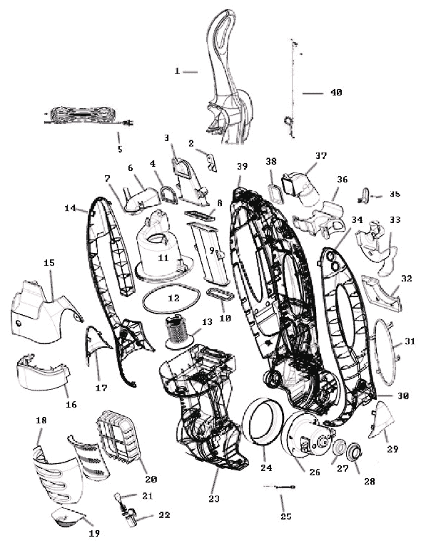 Page D Diagram and Parts List for 8803BVZ  Eureka Upright Vacuum