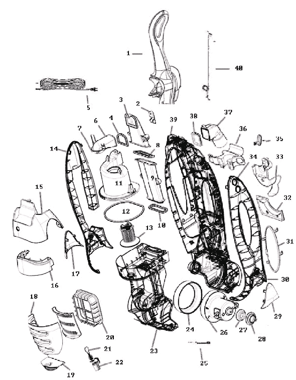 Page D Diagram and Parts List for 8806AVZ-1  Eureka Upright Vacuum