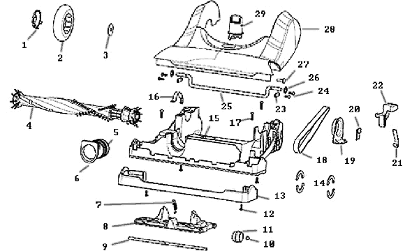 Page C Diagram and Parts List for 8806BVZ-1  Eureka Upright Vacuum