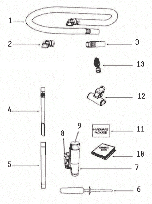 Page A Diagram and Parts List for 8807AVZ-1  Eureka Upright Vacuum