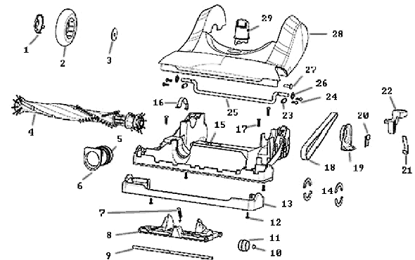 Page C Diagram and Parts List for 8807AVZ-1  Eureka Upright Vacuum