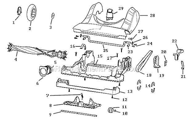 Page C Diagram and Parts List for 8810AVZ  Eureka Upright Vacuum