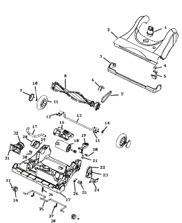 Page C Diagram and Parts List for 8851AVZ-2  Eureka Upright Vacuum
