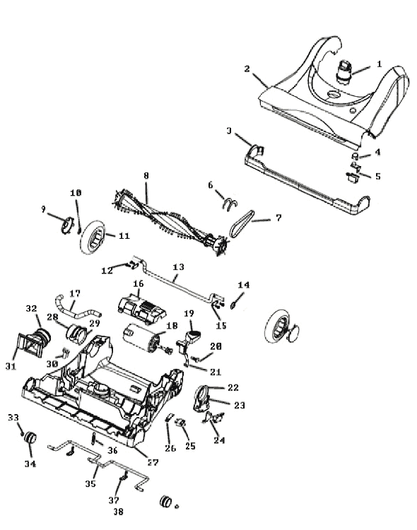 Page C Diagram and Parts List for 8852AVZ-2  Eureka Upright Vacuum