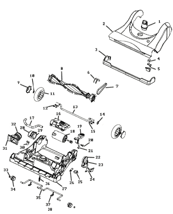 Page C Diagram and Parts List for 8852AVZ  Eureka Upright Vacuum