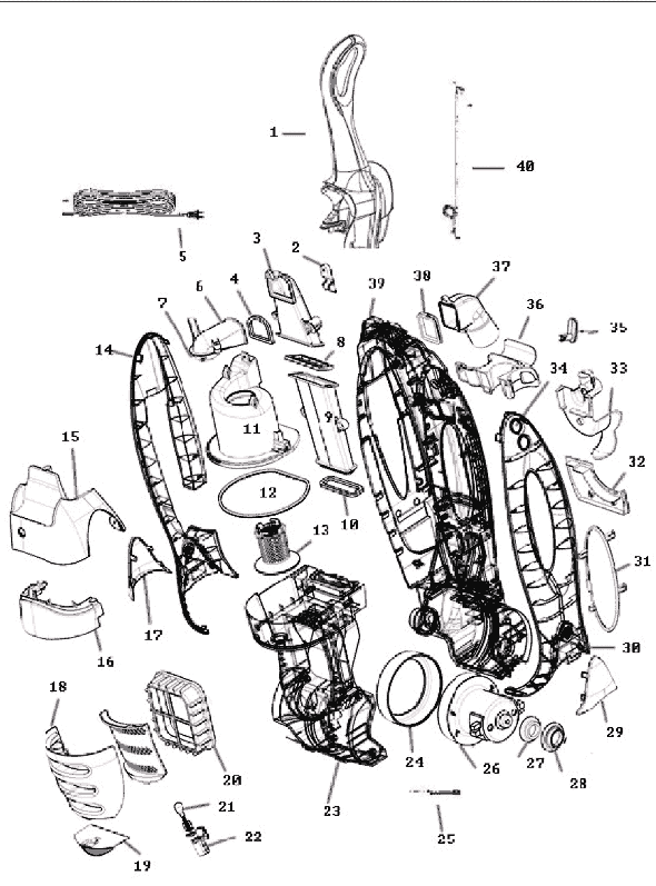 Page C Diagram and Parts List for 8852BVZ  Eureka Upright Vacuum