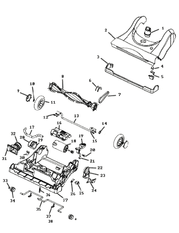 Page C Diagram and Parts List for 8852DVZ  Eureka Upright Vacuum