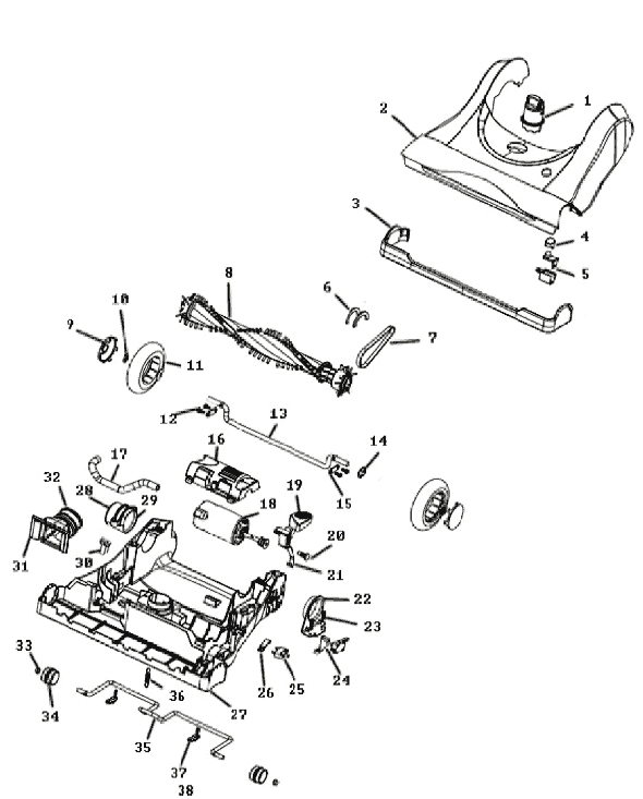 Page C Diagram and Parts List for 8853AVZ-1  Eureka Upright Vacuum