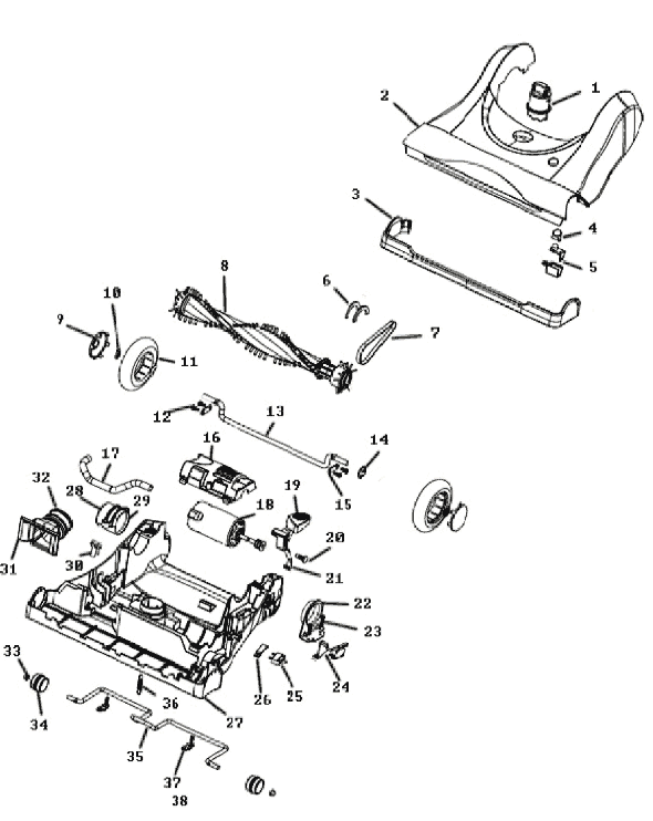 Page C Diagram and Parts List for 8853AVZ  Eureka Upright Vacuum
