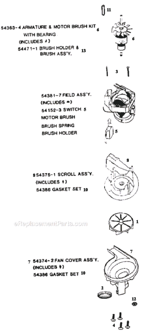 Page B Diagram and Parts List for 9002AM  Eureka Upright Vacuum