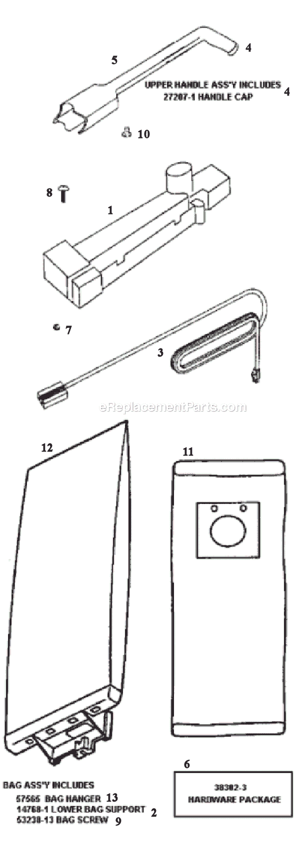 Page A Diagram and Parts List for 9002A  Eureka Upright Vacuum