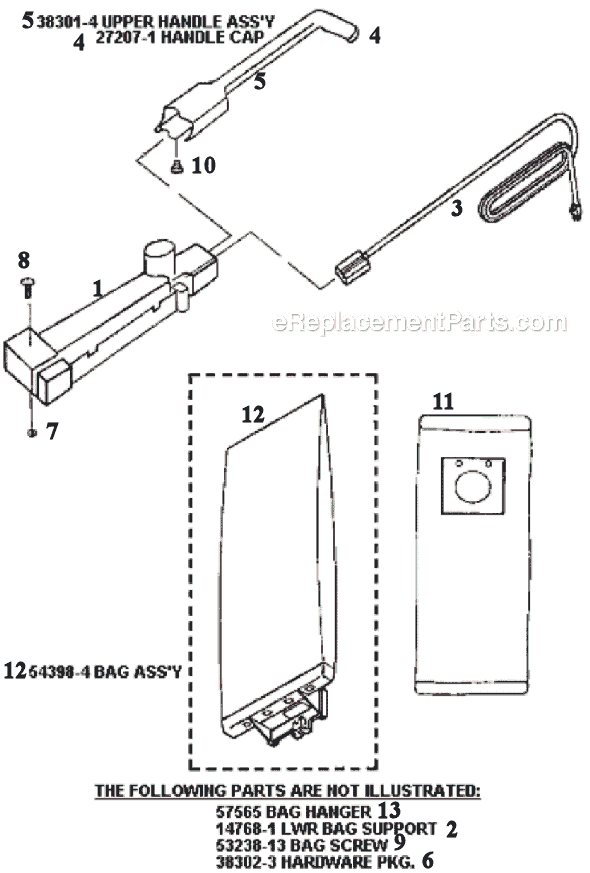 Page E Diagram and Parts List for 9002A  Eureka Upright Vacuum