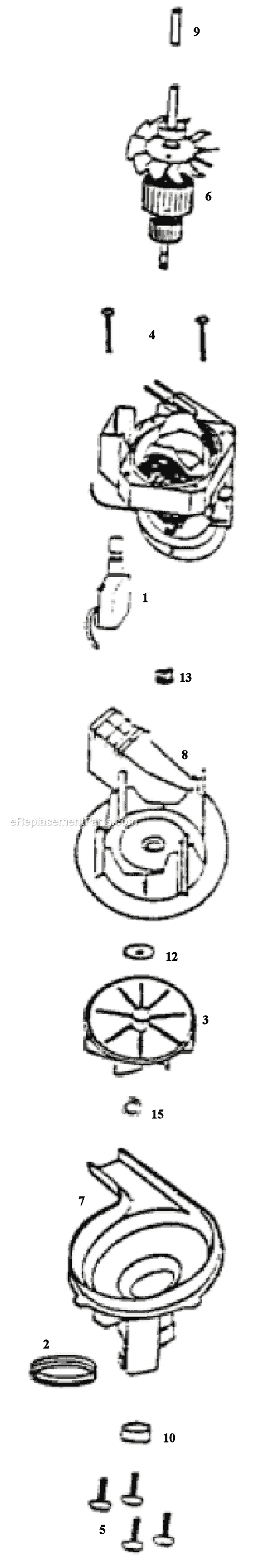 Page B Diagram and Parts List for 9003A  Eureka Upright Vacuum