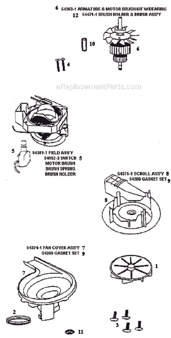 Page E Diagram and Parts List for 9205AT  Eureka Upright Vacuum
