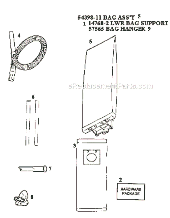 Page A Diagram and Parts List for 9205DT  Eureka Upright Vacuum