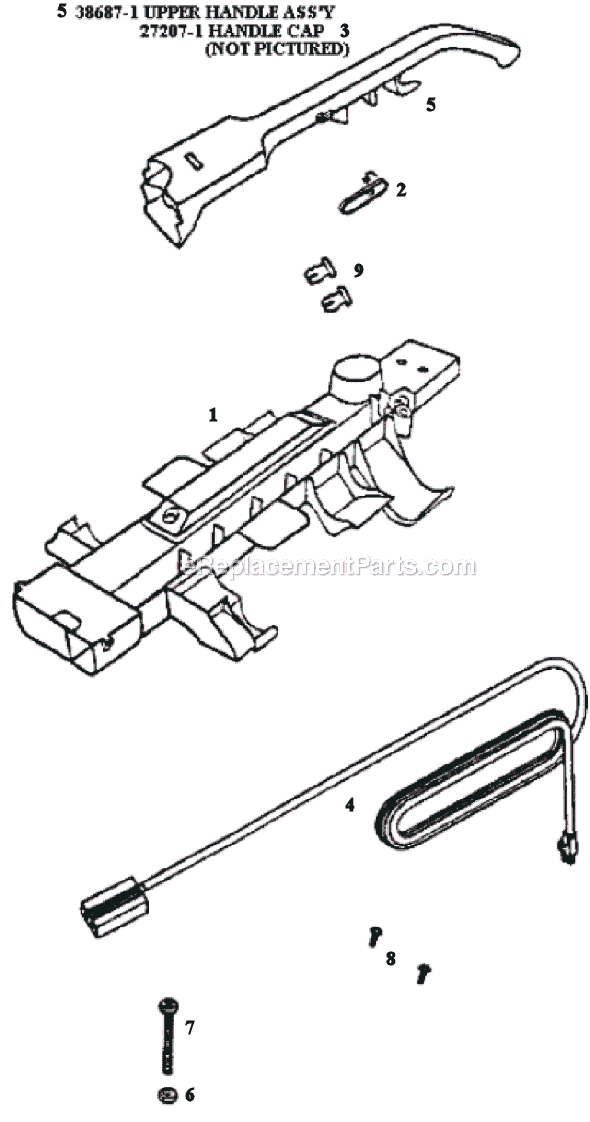 Page D Diagram and Parts List for 9205DT  Eureka Upright Vacuum
