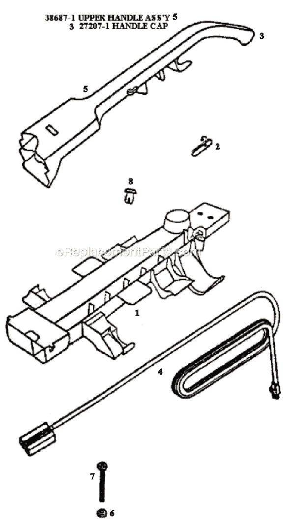 Page D Diagram and Parts List for 9206BTV  Eureka Upright Vacuum