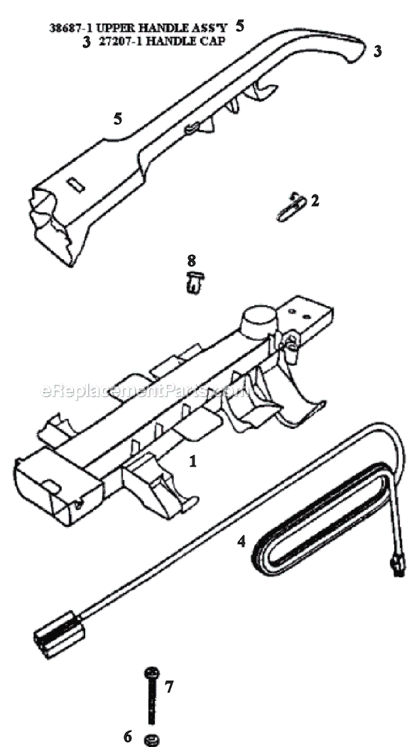Page D Diagram and Parts List for 9206BT  Eureka Upright Vacuum