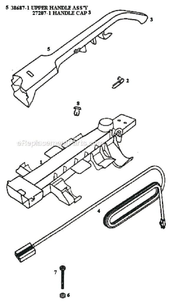 Page D Diagram and Parts List for 9207AT  Eureka Upright Vacuum