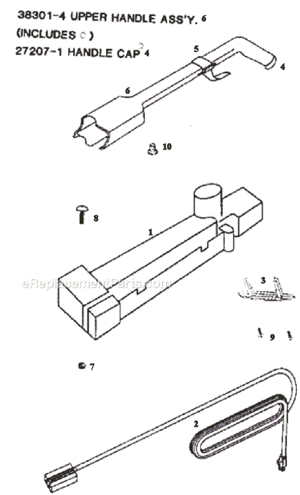 Page D Diagram and Parts List for 9301AT  Eureka Upright Vacuum