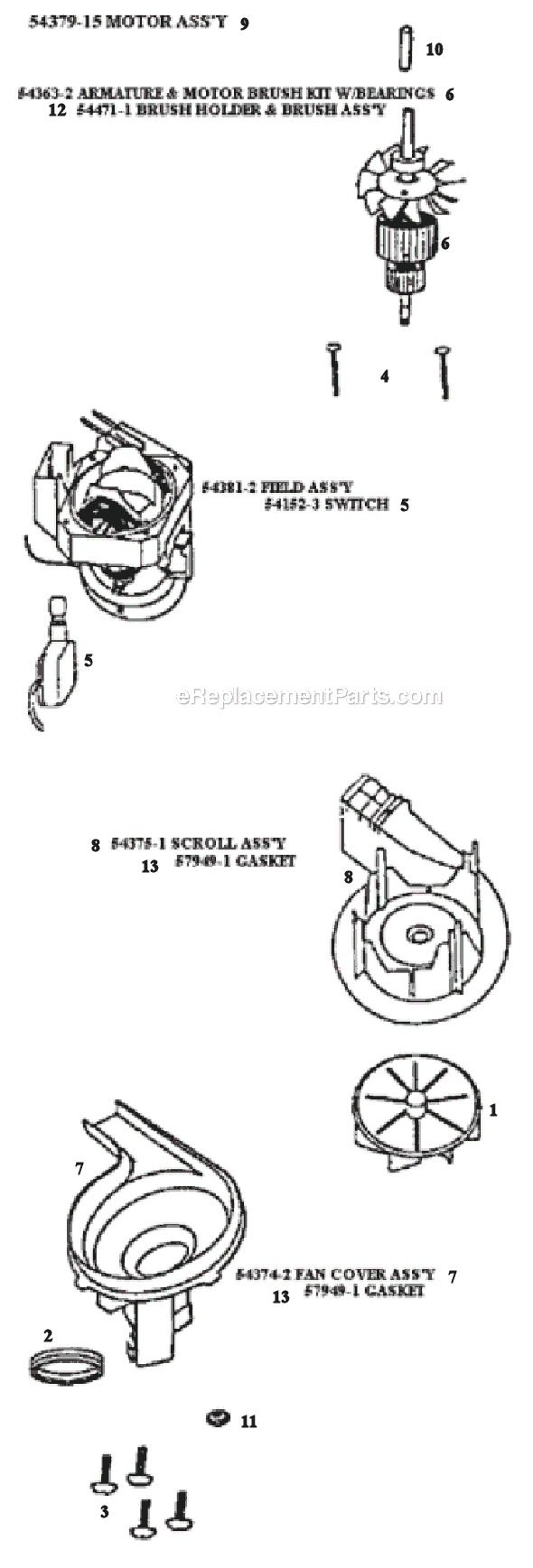 Page C Diagram and Parts List for 9301BT  Eureka Upright Vacuum