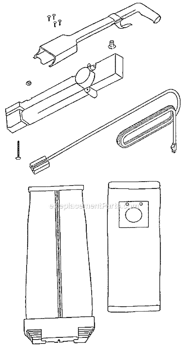 Page D Diagram and Parts List for 9302DT  Eureka Upright Vacuum