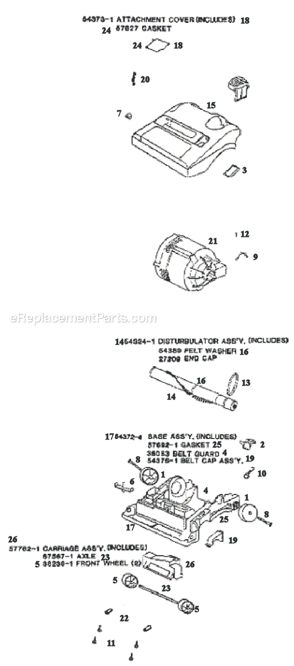 Page A Diagram and Parts List for 9334ATM  Eureka Upright Vacuum