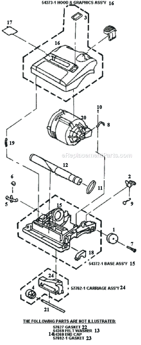 Page G Diagram and Parts List for 9334AT  Eureka Upright Vacuum
